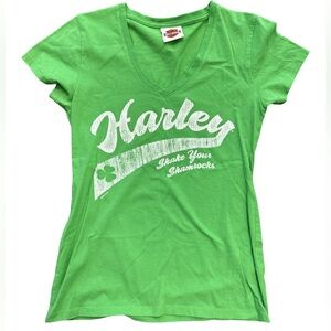 Harley Davidson "Shake Your Shamrocks" St. Patrick’s V-Neck SS small